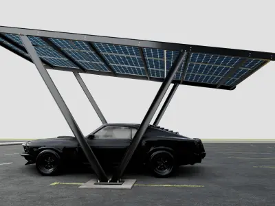 V TYPE MODERN SOLAR CARPORT TYPE-7 3D model