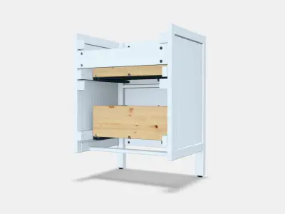 HEMNES Washbasin cabinet with 2 drawers Low-poly 3D model