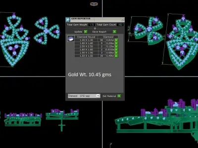 Pendant Earrings combo - 1115 3D print model