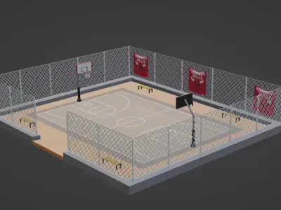 Basketball Stadium - Chicago Bulls Low-poly 3D model