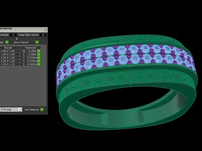 Mens gemstone diamond men Ring with details images 08 3D print model