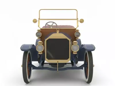 Early 20th Century Vintage Touring Car Low-poly 3D model