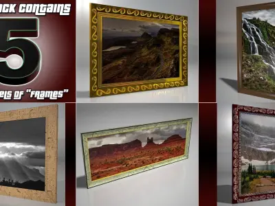 A Collection of Frames  Low-poly 3D model