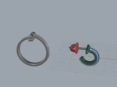 Ring and Earrings set 60633 3D print model