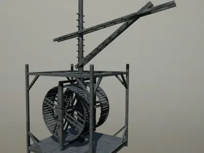 Old crane kit Low-poly 3D model