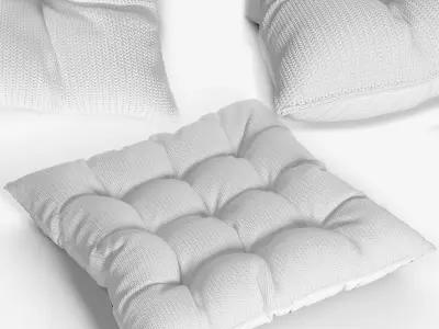 Knitted Decorative Pillow 3D model
