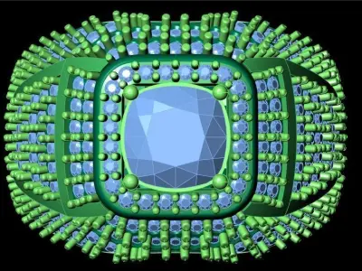 Gents Diamond Ring 3dm render 3D print model 3D print model