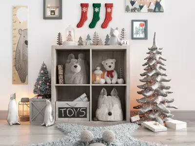 Christmas and New Year decor set for nursery 3D model