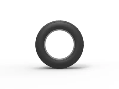 Dirt Sprint racing front tire 8 Scale 1 to 25 3D print model