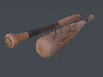 Apocalyptic Bat with Nails Low-poly 3D model