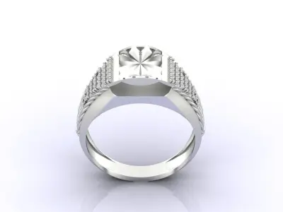 Print Ready STL 3DM  Gents Rings Diamond Men Ring  3D print model 38