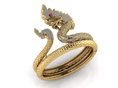 Khmer Dragon Pendant 3D print model