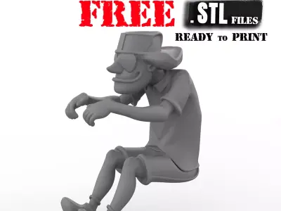 FREE STL The Rebel Driver figure cartoon style  Free 3D print model