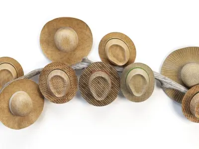 Decorative set of hats 3D model