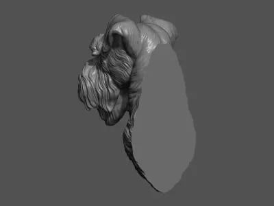Schnauzer bust head 3D print model