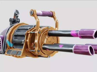 Pow Pow Gun Arcane Fan Art Low-poly 3D model