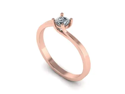 Solitaire Ring 01 3D print model