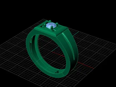 Print Ready STL 3DM  Gents Rings Diamond Men Ring  3D print model 144
