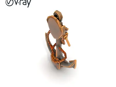 Decorative Anchor Wall Ornament Model Pack Low-poly 3D model