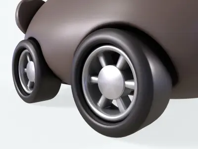 Cartoon Monkey Car Cute Low-poly 3D model