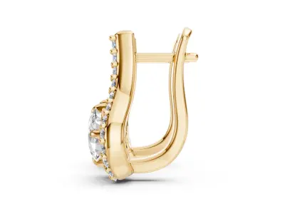 Oval Stone Wave Earrings 3D print model