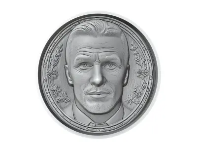 David Beckham Footballer Medallion 3D print model