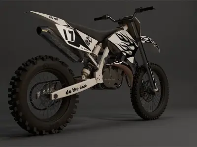 Dirt Bike Low-poly 3D model