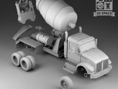 concrete mixer 3D print model