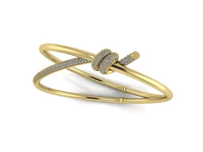 Knot Bracelet With Diamonds - Size 20 3D print model