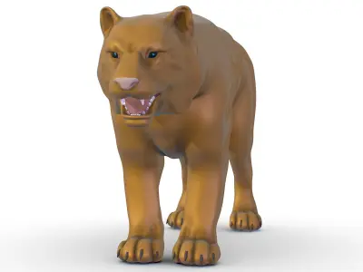 High Poly Model A Realistic Tiger Low-poly 3D model