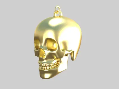skull pendnt golden 02 3D model
