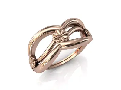 Women Ring Diamond Stone STL 3DM Lightweight Printable 3D print model 3
