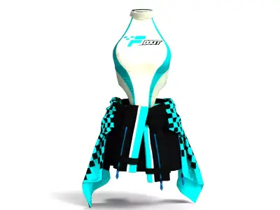 Racer Rigged Woman Dress 3D model