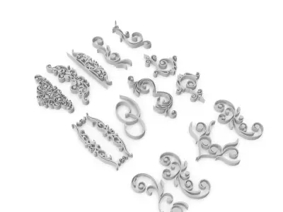 Ornate Swirls 04 Set  3D model