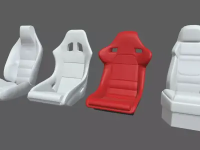 Car Seat Pack 02 Low-poly 3D model