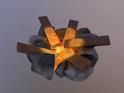 Camp Fire  Free low-poly 3D model