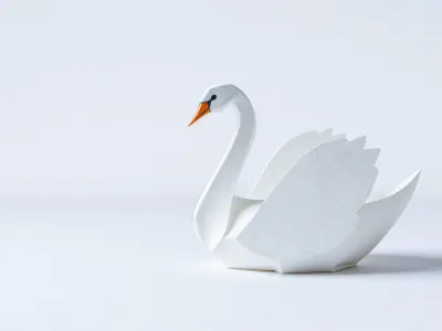 Origami Swan Sculpture model pack Low-poly 3D model