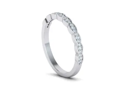 Vintage Diamond Wedding Band printable 3dmodel 3D print model