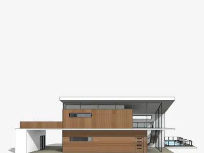 Figtree Modern Residential House Revit Model Low-poly 3D model