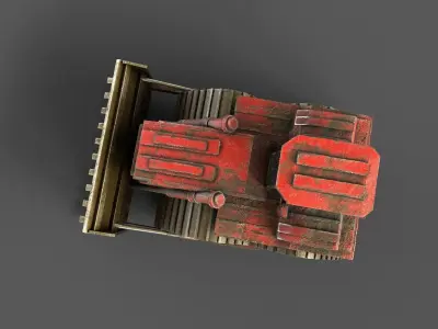 Old bulldozer Low-poly 3D model