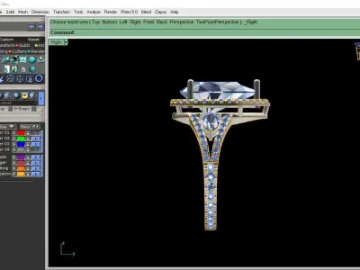 Halo Pear Shape Ring 3D print model