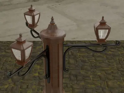 lowpoly Street lamp Free low-poly 3D model