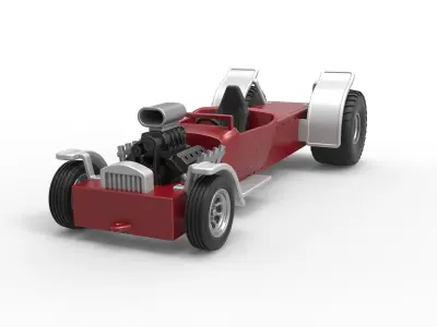 Pulling truck 2wd Hot rod Scale 1 to 25 3D print model