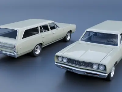 Dodge Coronet Wagon 1968 3D print model