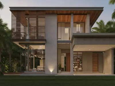 Small Modern Villa and  Luxury Bungalow Low-poly 3D model