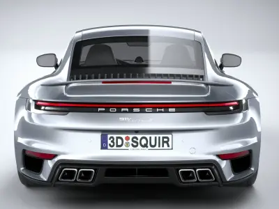 Porsche 911 Turbo S 2021 lowpoly Low-poly 3D model