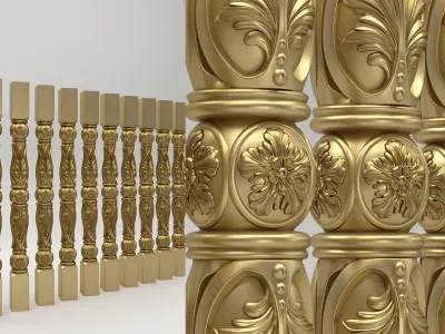 Carved Baluster 3D model