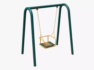 Playground metal swing 02 3D model