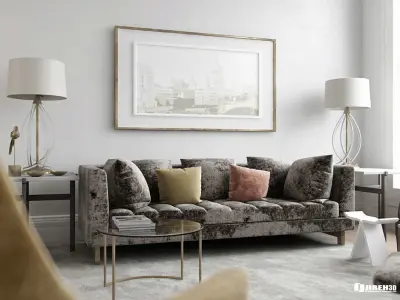 VRay - C4D Scene files - Living Room Interior 3D model
