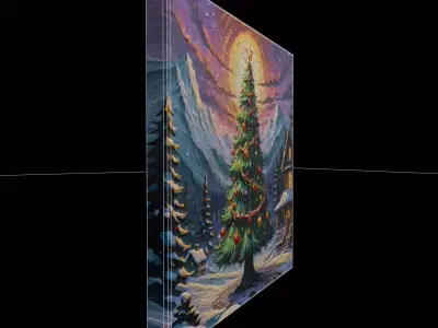 Christmas Tree Painting One Low-poly 3D model